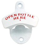 Stationary Bottle Openers - Open Bottle Here - White