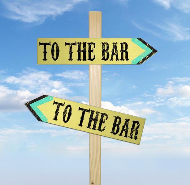 To the Bar Wood Arrow Signs