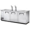 True® Dual Solid Swing Door Stainless Steel Direct Draw Beer Dispenser for 4 Barrels