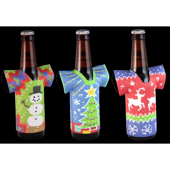 beer bottle koozie ugly Christmas sweater