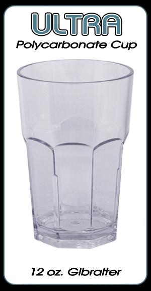 Choice 12 oz. Light Weight Clear Plastic Stemless Wine Glass - 64/Case