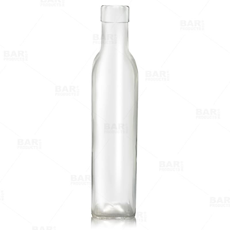 Glass Juice Shot Bottles Set w/ Colored Lids & Grip Bands, 8 Pack