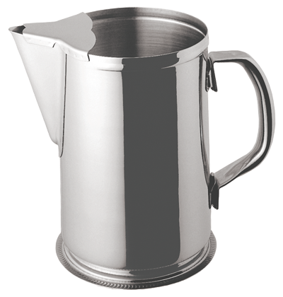 Stainless Steel Water Pitcher Metal -flat mouth water Metal Pitcher 60 OZ  Silver Slender Water Pitcher for Water Beer Juice and Other Beverage by