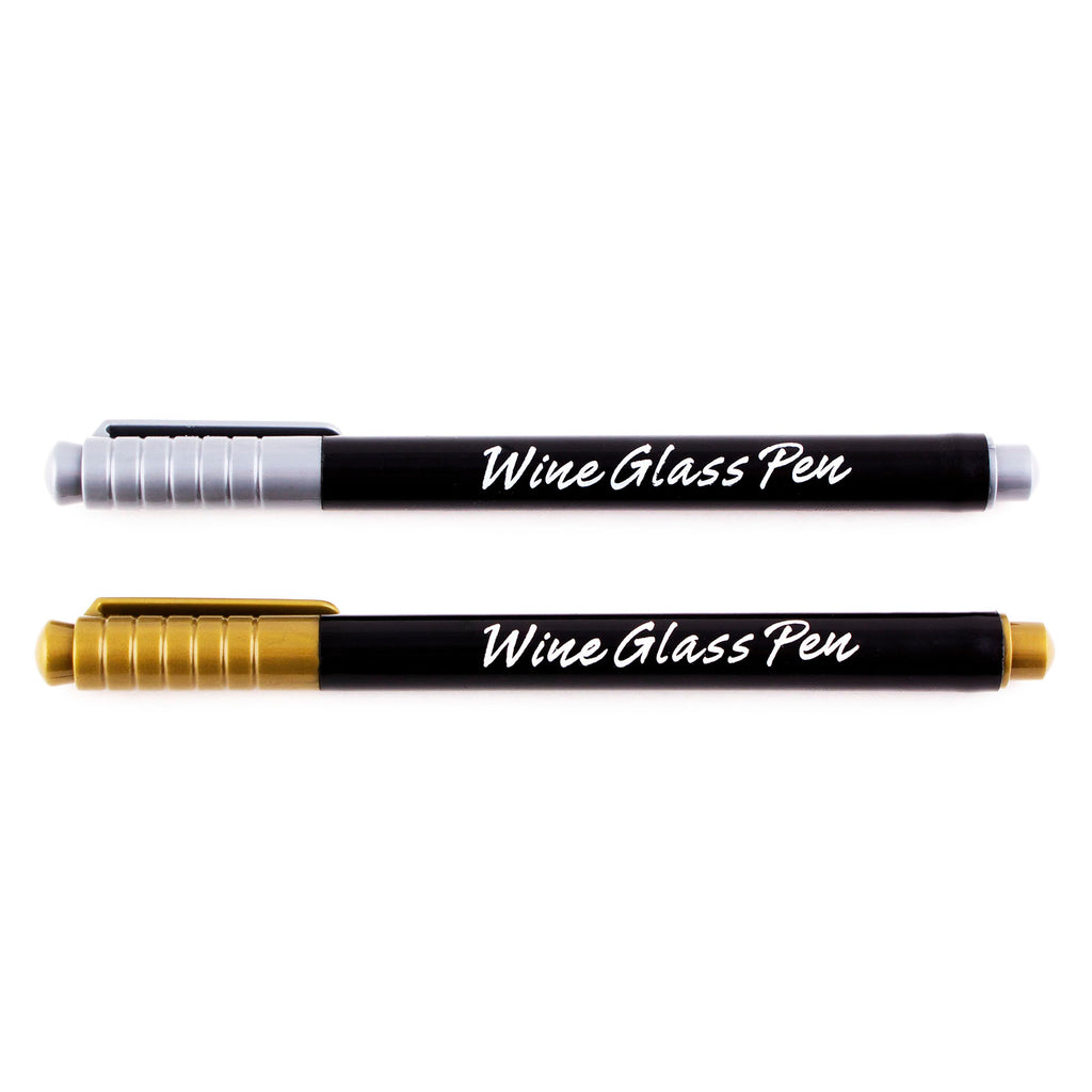 Neon Wine Glass Marker, Set of Two - Gold & Silver