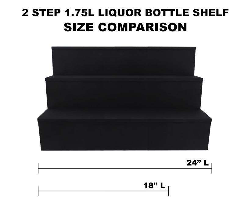 1.75 Liter Bottle Wooden Liquor Shelves - 3 Tier - Black – Bar Supplies