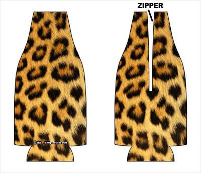 Zipper Style Bottle Coozie -Leopard Layout