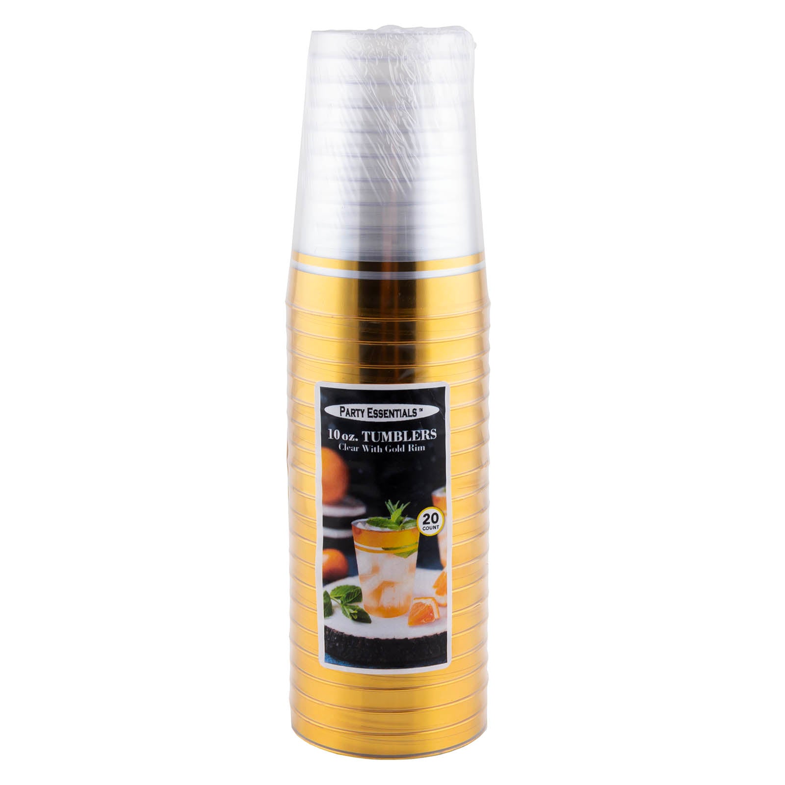 Clear Plastic Tumbler - Option of Gold or Silver Rim