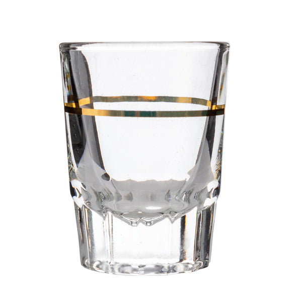 BarConic® 2oz Shot Glass with Gold 1oz Measure line