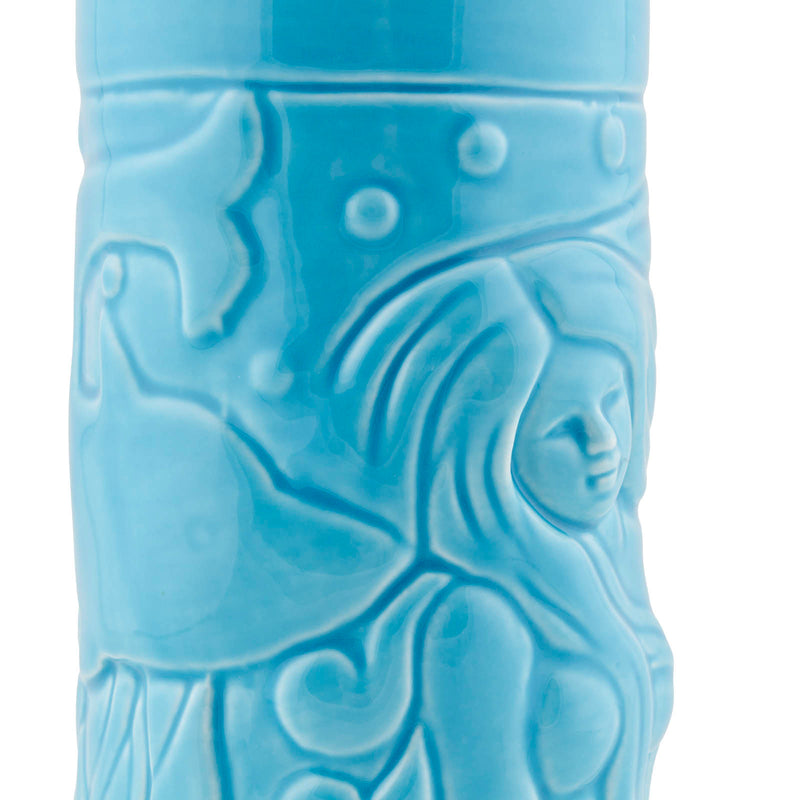 Blue Mermaid Ceramic Tiki Glass