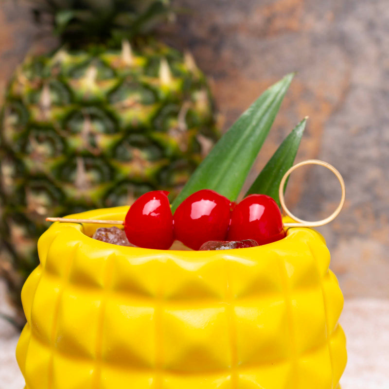 BarConic® Ceramic Pineapple Tiki Mug with Lid - 20oz
