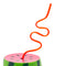 BarConic® Plastic Watermelon Drinking Cup w/ Twisty Straw and Lid - 28oz