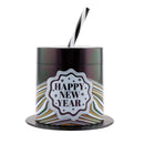 Happy New Year Top Hat Novelty Cup with Lid & Straw - 14oz