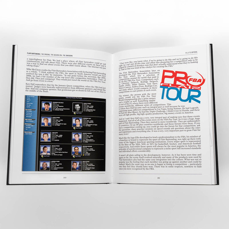 Open book showing text and a list of people on a white background