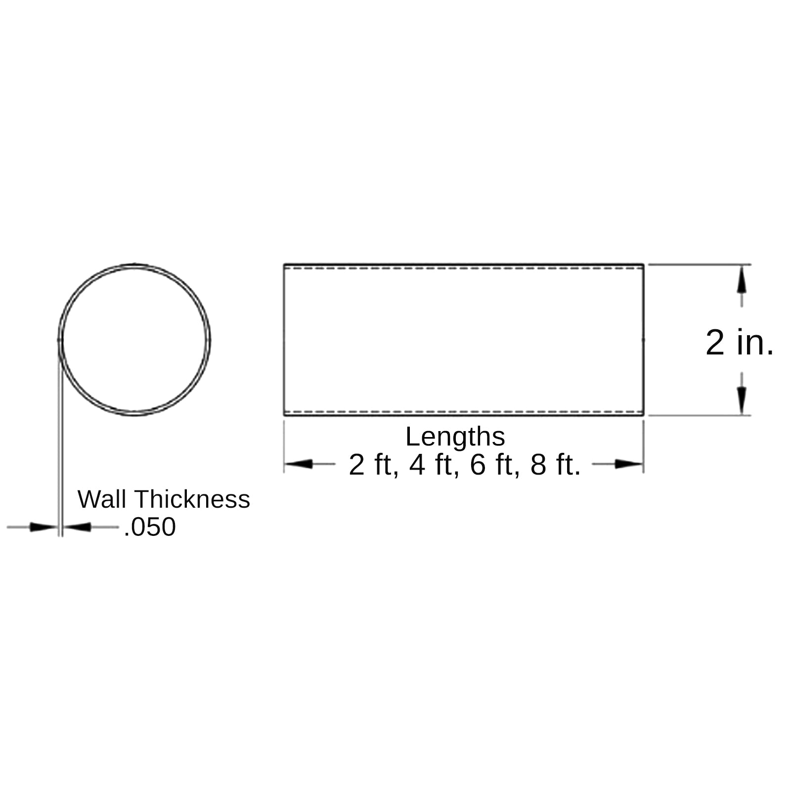 Bar Foot Rail Tubing Length Options Brushed Stainless Steel Bar