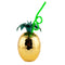 Plastic Gold Pineapple Drinking Cup w/ Straw and Lid - 28oz