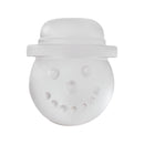 White snowman-shaped container on a white background