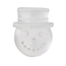 White ceramic snowman-shaped vase on a white background