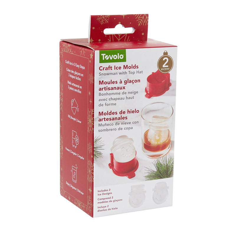 Tovolo craft ice mold packaging with red and white design on a white background