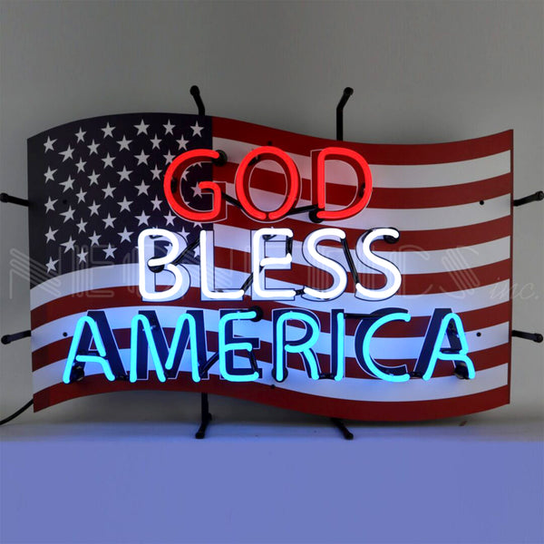 Neon Sign - God Bless America