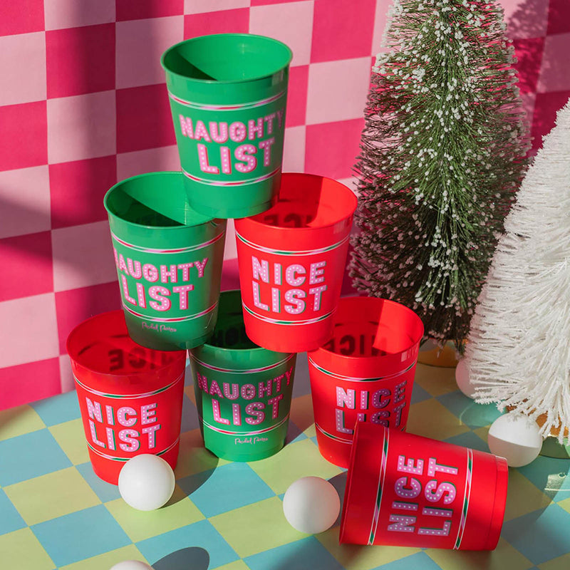 Naughty List vs Nice List Cups - Santa Pong Set