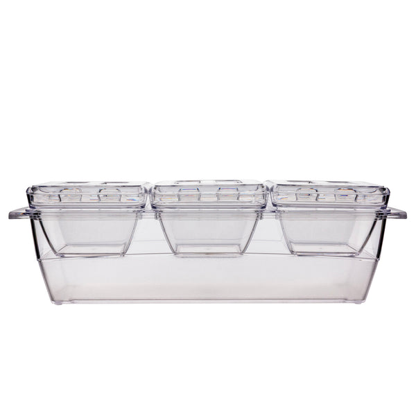 Condiment / Garnish Station w/ 3 inserts and Lids