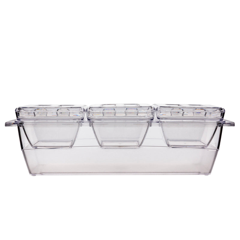 Condiment / Garnish Station w/ 3 inserts and Lids