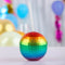 Plastic Rainbow Disco Ball Drinking Cup w/ Straw and Lid - 12 oz