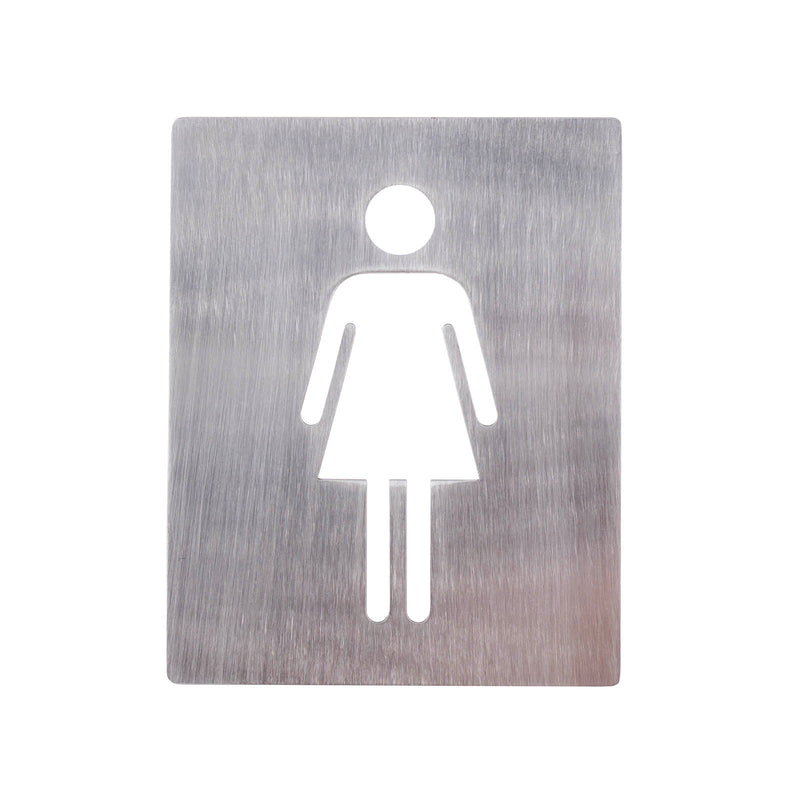 Female Restroom Sign - Stainless Steel - 4" x 5"