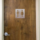Unisex Restroom Sign - Stainless Steel - 4" x 5"