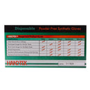 HandTek disposable glove usage guide on a white background