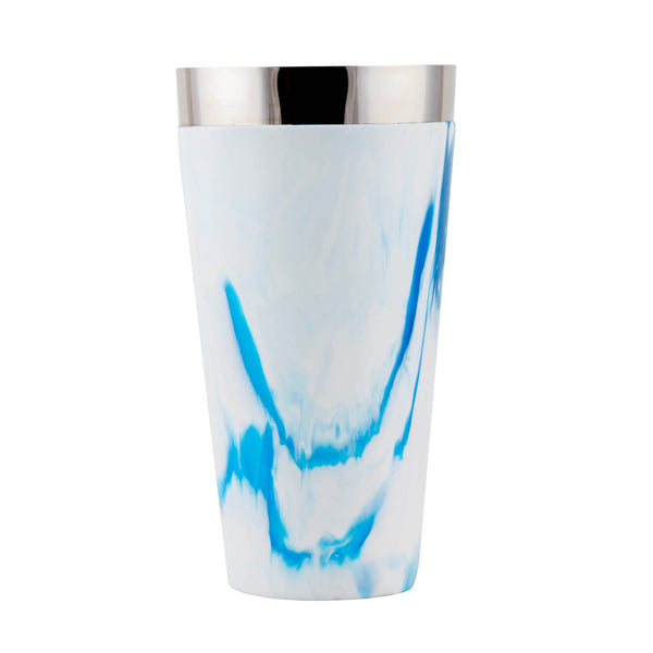 Weighted Vinylworks Shaker - 28 ounce - Blue/White Swirl