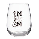 BarConic® Glassware - Baseball Mom - Stemless Wine Glass - 17 oz.