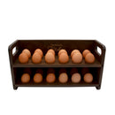 Wooden Egg Holder for 2 Dozen Eggs Dark Walnut Stain With Laser Engraving Customizable Farm Fresh Eggs Handcrafted in the USA with eggs