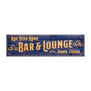 Decorative sign for a bar and lounge in Tampa, Florida with space to add a name.