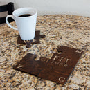 Custom Wooden Puzzle Coasters - Set of 4 - Engraved Monogram Design