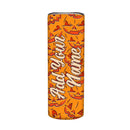 Customizable Stainless Steel Tumbler - Pumpkin - White Sparkle Base