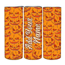 Customizable Stainless Steel Tumbler - Pumpkin - White Sparkle Base