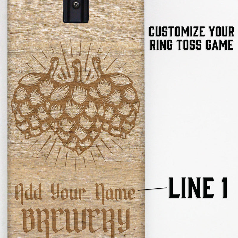 Customizable Engraved Wall Mounted Folding Ring Toss - Brewery Beer Hop