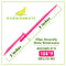 Garnishmate product with pink straw, measurements, and text on a white background