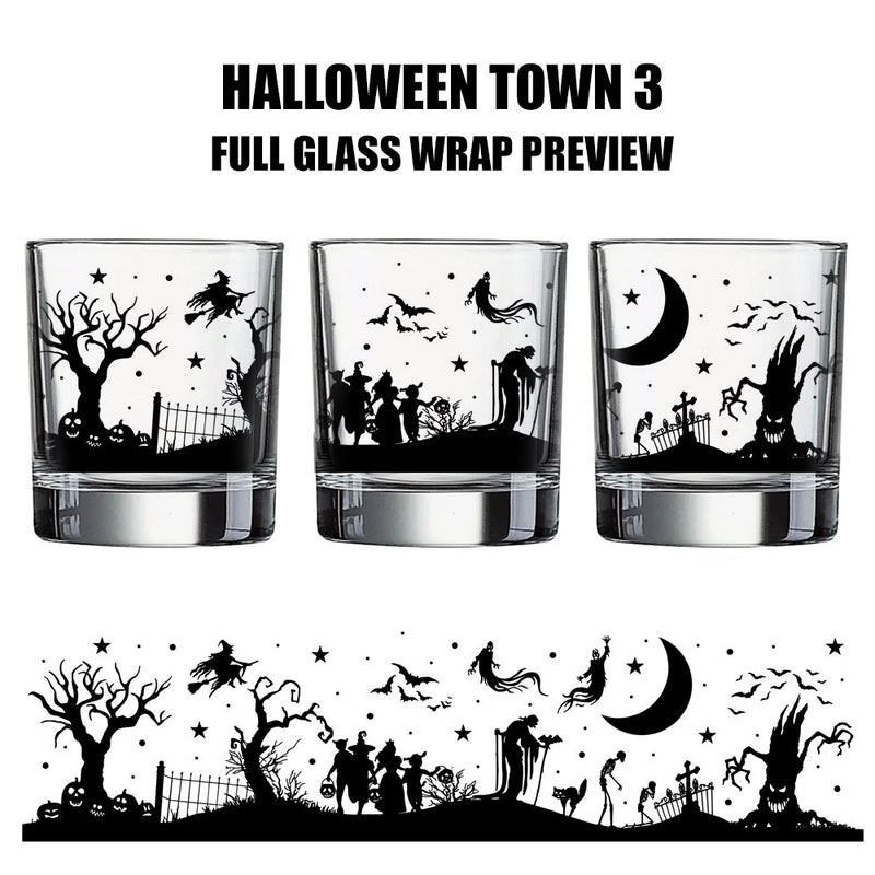 BarConic Halloween Jack O'Lantern Stemless Wine Glasses - Set of 4