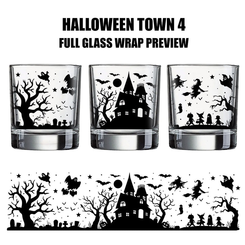 Halloween Town Theme Whiskey / Cocktail Glasses
