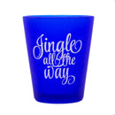 BarConic® Dark Blue Frosted Shot Glass - Jingle All the Way - 1.5oz