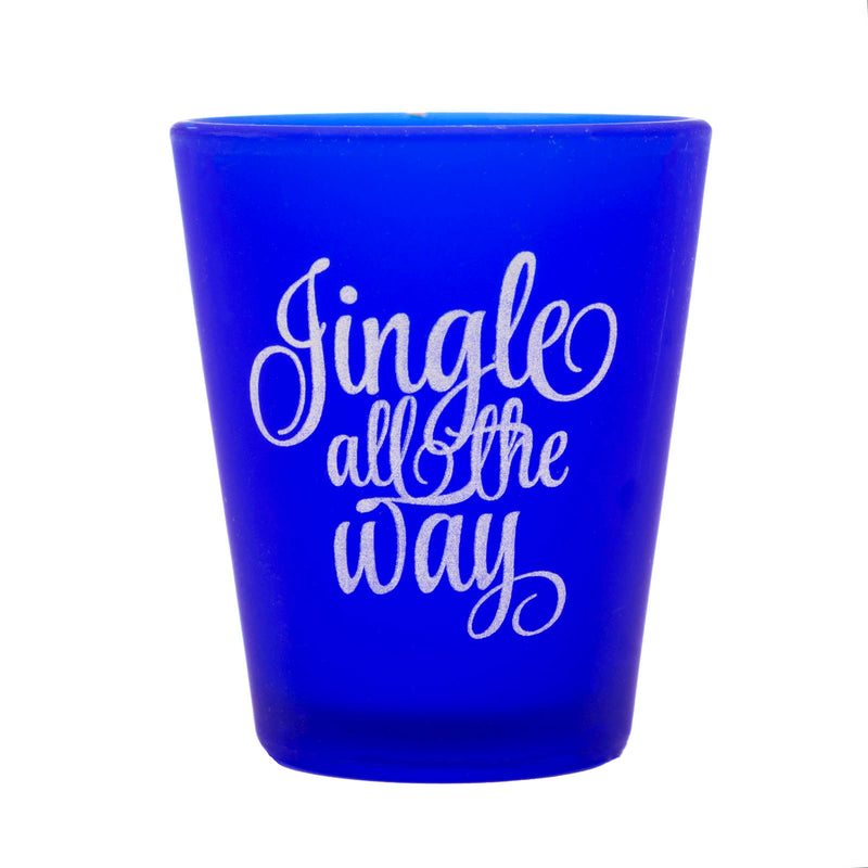 BarConic® Dark Blue Frosted Shot Glass - Jingle All the Way - 1.5oz
