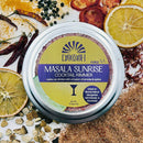 Drosh Masala Sunrise Cocktail Rimmer packaging with ingredients in the background