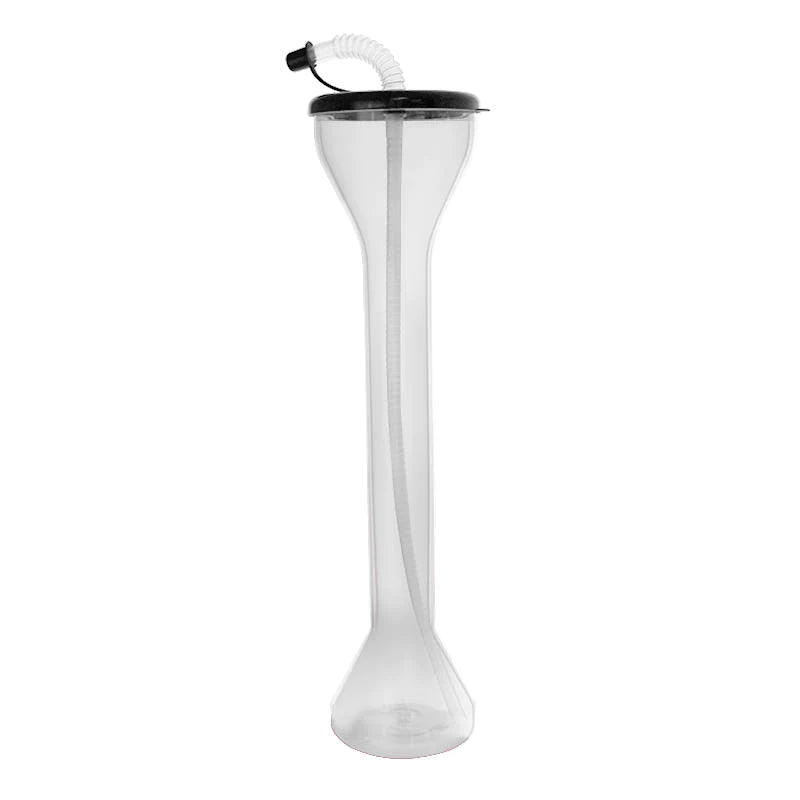 BarConic Drinkware - Party Yard Cups with Lid & Straw - 18 ounce - Color Options Clear
