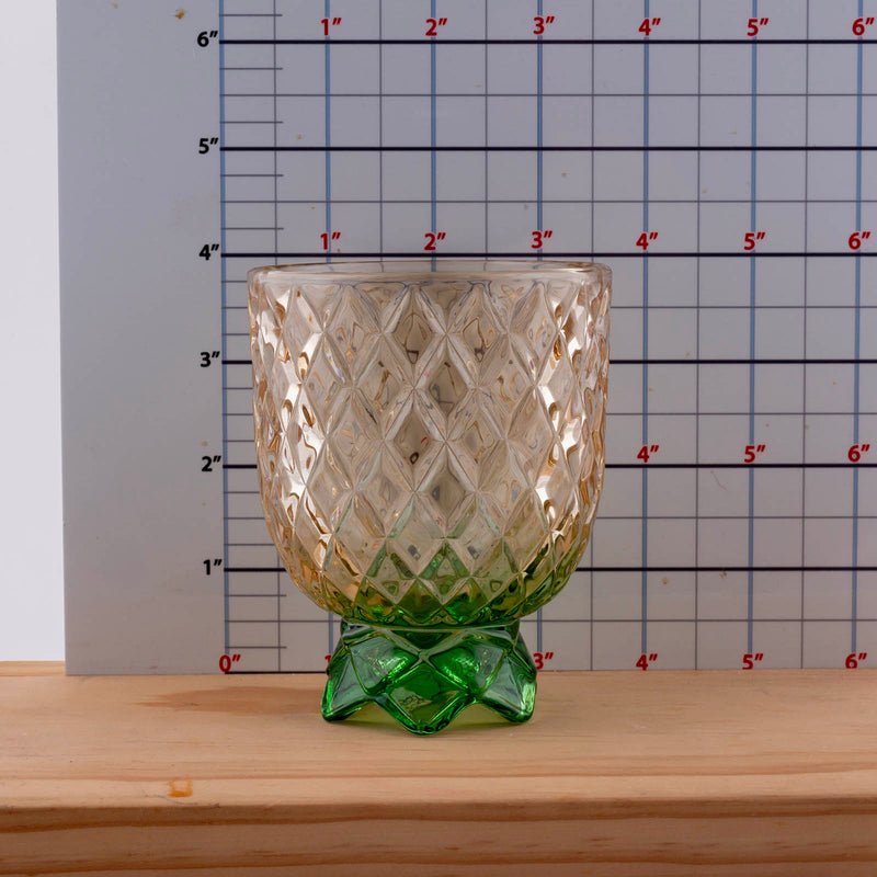 BarConic® Diamond Pattern Stackable Pineapple Glasses - Set of 4