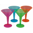 Plastic Neon Martini Cups - 8 ounce - Packs of 10