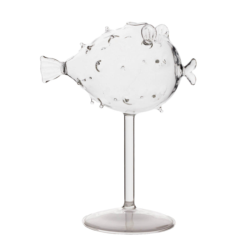 BarConic® Cocktail Glass w/ Straw - Puffer Fish