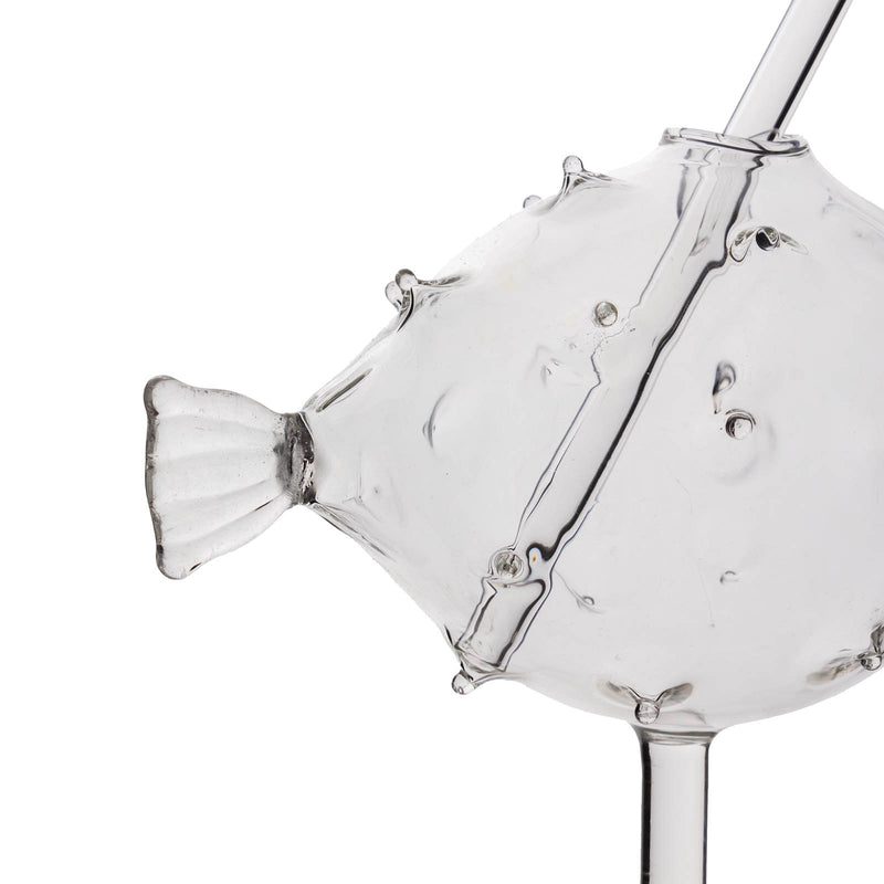 BarConic® Cocktail Glass w/ Straw - Puffer Fish