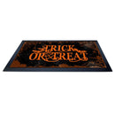 Halloween-themed doormat with 'Trick or Treat' text on a black background